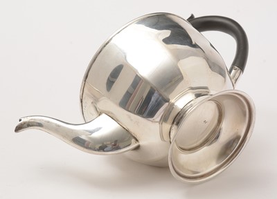 Lot 193 - A George V silver three-piece tea set.