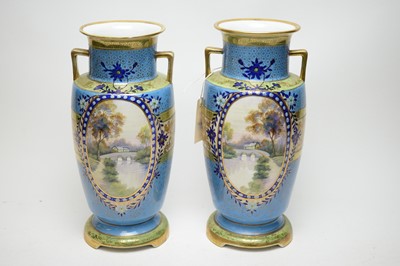 Lot 388 - A pair of Noritake porcelain vases
