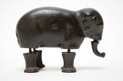 Lot 326 - Late 19th Century cast iron walking elephant toy