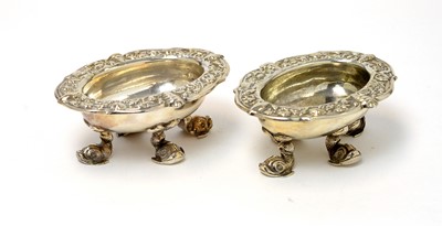 Lot 585 - A pair of George III silver table salts.