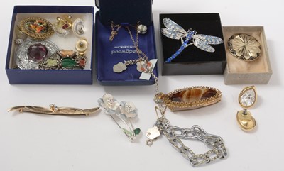 Lot 156 - A collection of predominantly mid-20th Century and later costume jewellery.