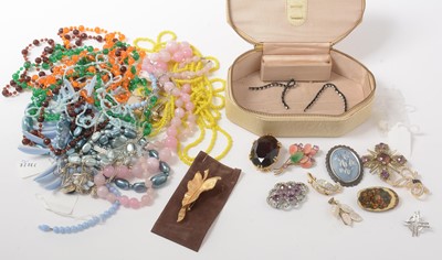 Lot 156 - A collection of predominantly mid-20th Century and later costume jewellery.