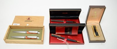 Lot 180 - A selection of vintage pens and a Dunhill lighter