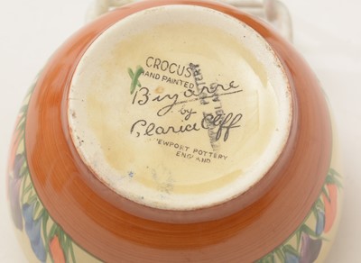 Lot 605 - A Clarice Cliff 'Bizarre' range for Newport Pottery "Crocus" pattern coffee set.