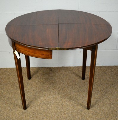 Lot 39 - A 19th C. mahogany demi-lune tea table.