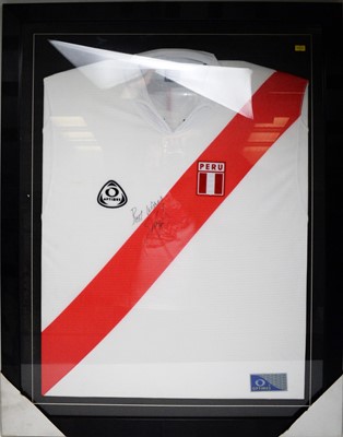 Lot 619 - A Peru football shirt signed by Nolberto Solano.