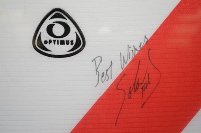 Lot 619 - A Peru football shirt signed by Nolberto Solano.