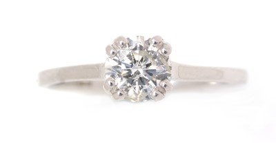 Lot 58A - A solitaire diamond ring.