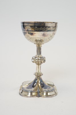 Lot 143 - A 19th Century silver plated communion set, by Elkington & Co