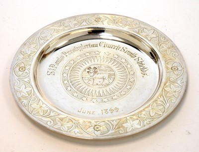 Lot 143 - A 19th Century silver plated communion set, by Elkington & Co