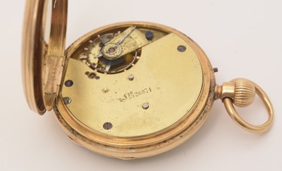Lot 22 - An 18ct yellow gold cased open faced pocket watch