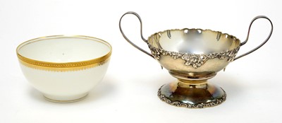 Lot 167 - Shreve & Co and Limoges bowls in silver stands