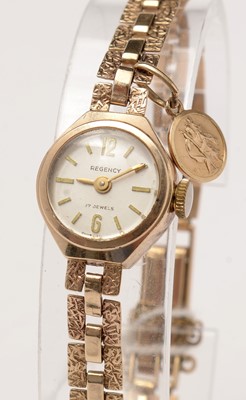 Lot 123 - A mid 20th Century lady's 9ct gold cased Regency wristwatch.