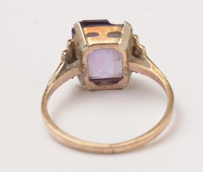 Lot 155 - Three rings including a tourmaline and diamond ring, and a cameo ring.