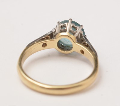 Lot 155 - Three rings including a tourmaline and diamond ring, and a cameo ring.