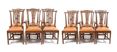 Lot 608 - Set of twelve 19th Century mahogany dining chairs.