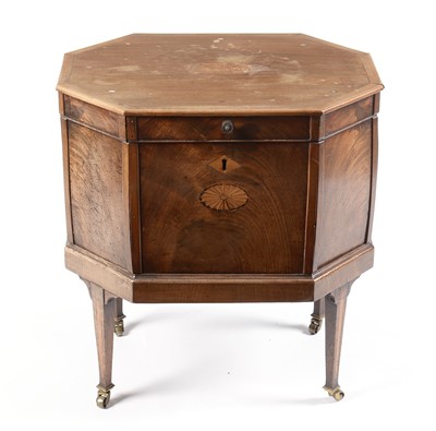 Lot 610 - A late George III inlaid mahogany cellarette