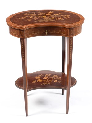 Lot 611 - Edwardian kidney-shaped work/side table.