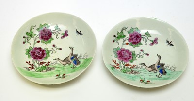 Lot 505 - Pair of late 18th Century Liverpool saucers
