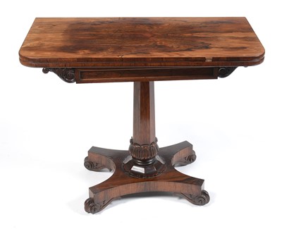 Lot 600 - A Victorian rosewood card table