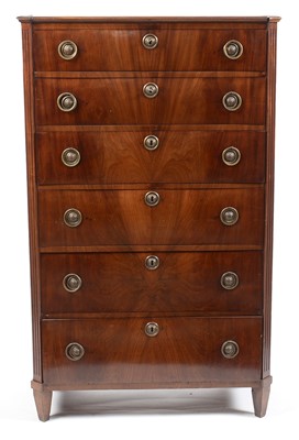 Lot 601 - A 19th Century Continental mahogany chest