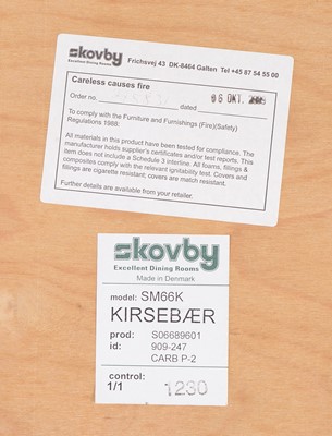 Lot 620 - Skovby: a Danish eight-piece cherrywood 'Kirsebaer' pattern dining suite.