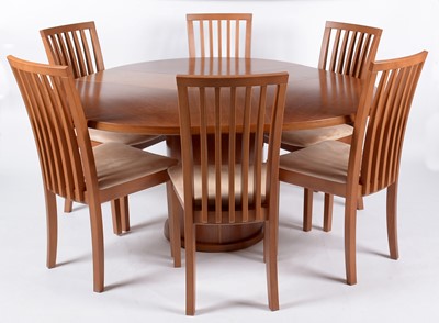 Lot 620 - Skovby: a Danish eight-piece cherrywood 'Kirsebaer' pattern dining suite.