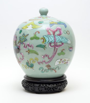 Lot 427 - Chinese Celadon jar and cover