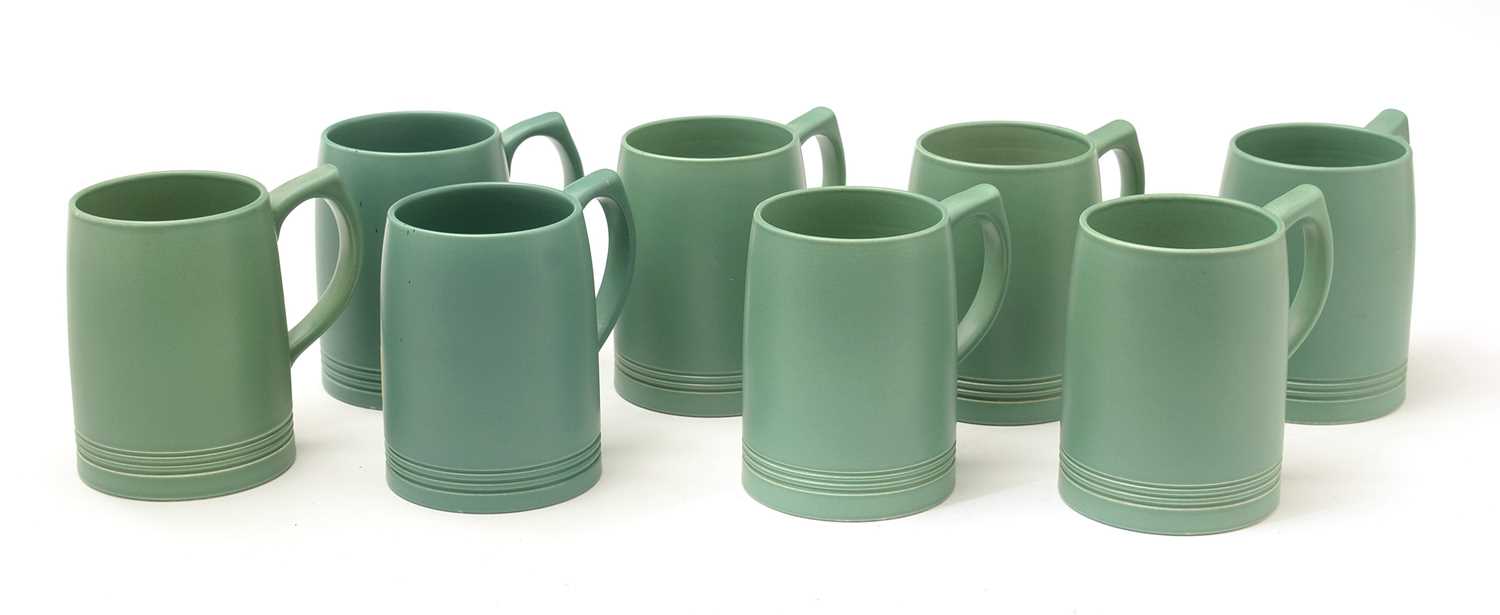 Lot 601 - A set of eight Wedgwood mugs designed by Keith Murray.