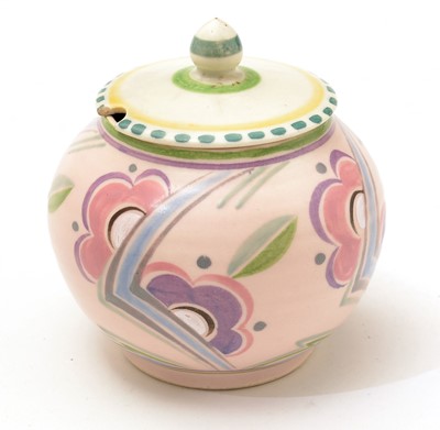 Lot 602 - A 1930s Poole Pottery Art Deco preserve jar and cover