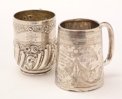 Lot 27 - Two silver christening mugs