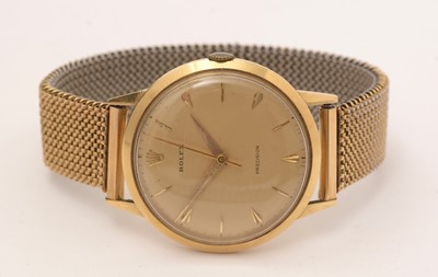 Lot 1 - Rolex Precision: an 18ct yellow gold cased wristwatch