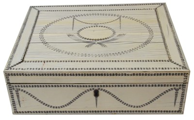 Lot 584 - A 19th Century Anglo Indian ivory jewellery box