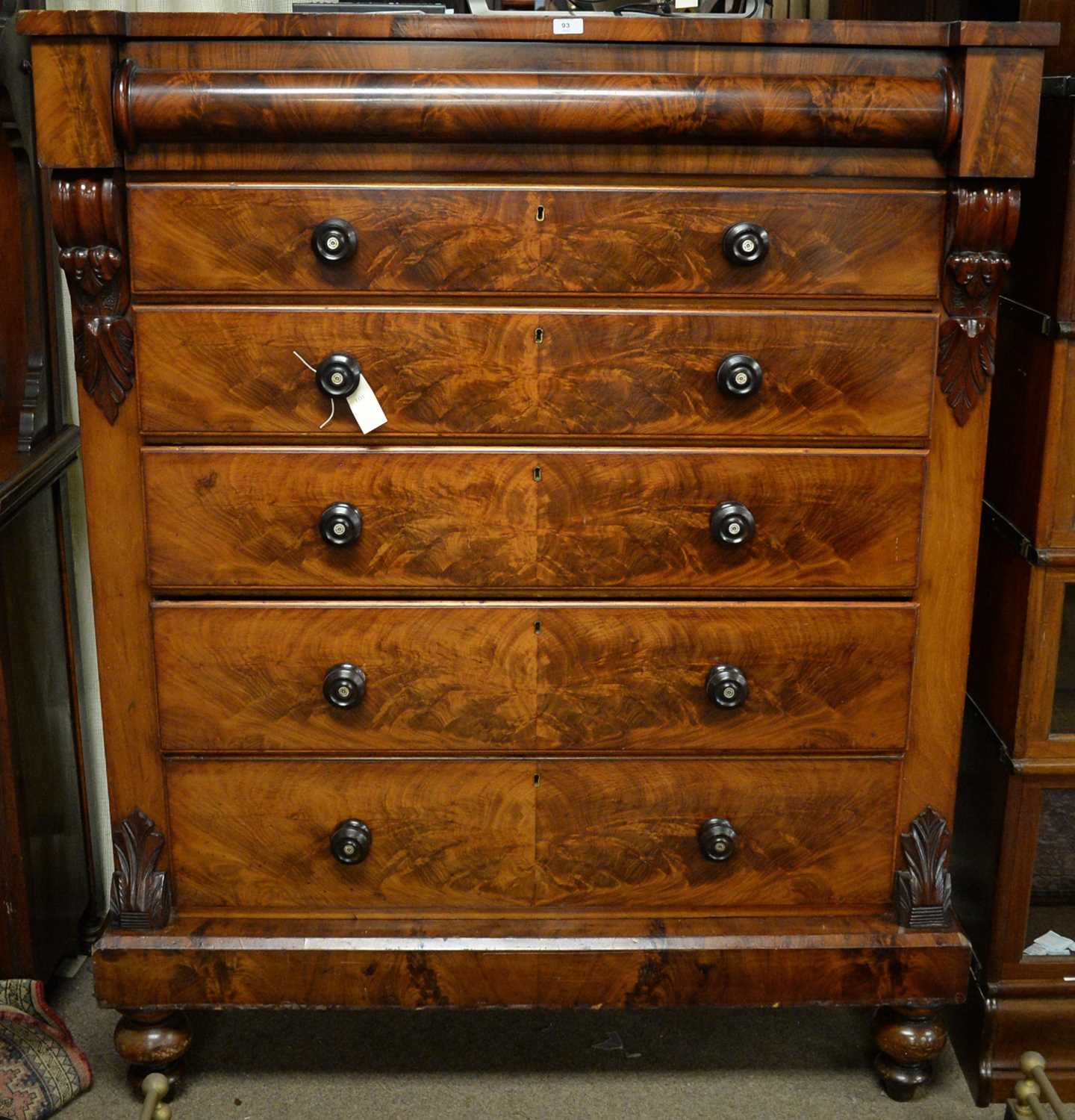 Lot 93 - 19th C mahogany scotch chest.