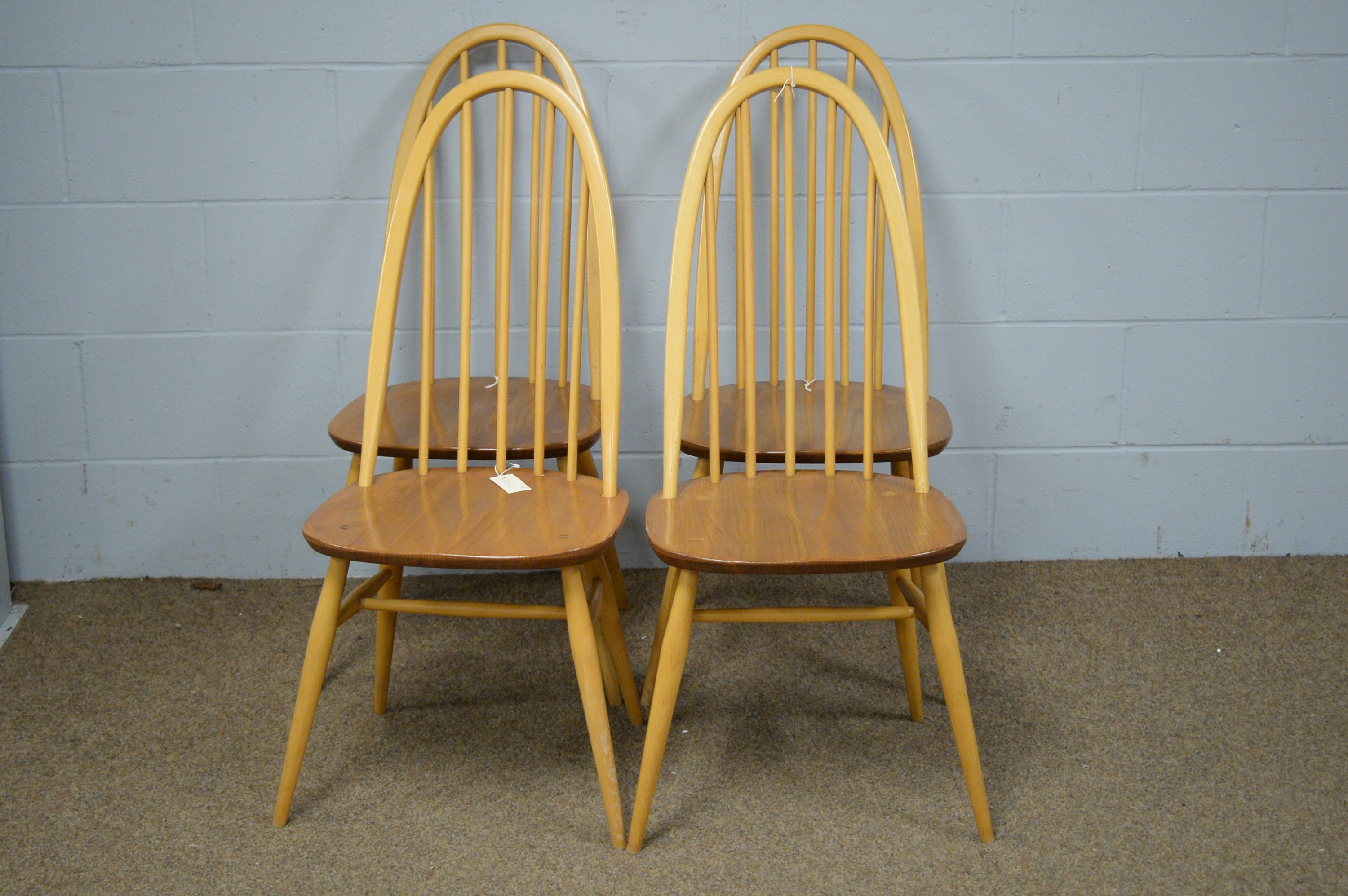 Lot 47 Set of four Ercol quaker chairs; and an Ercol