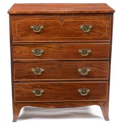 Lot 637 - George III secretaire chest.