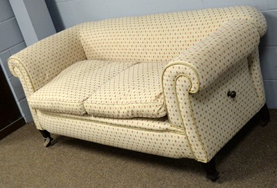 Lot 4 - 20th C drop-arm Chesterfield style sofa.