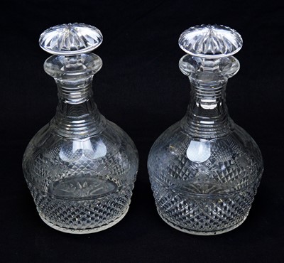 Lot 544 - pair of early 19th Century cut glass decanters