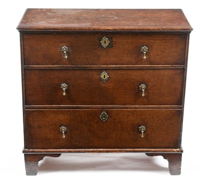 Lot 650 - Early 18th C oak chest.