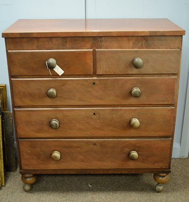 Lot 81 - A Victorian mahogany chest of two short and three long drawers