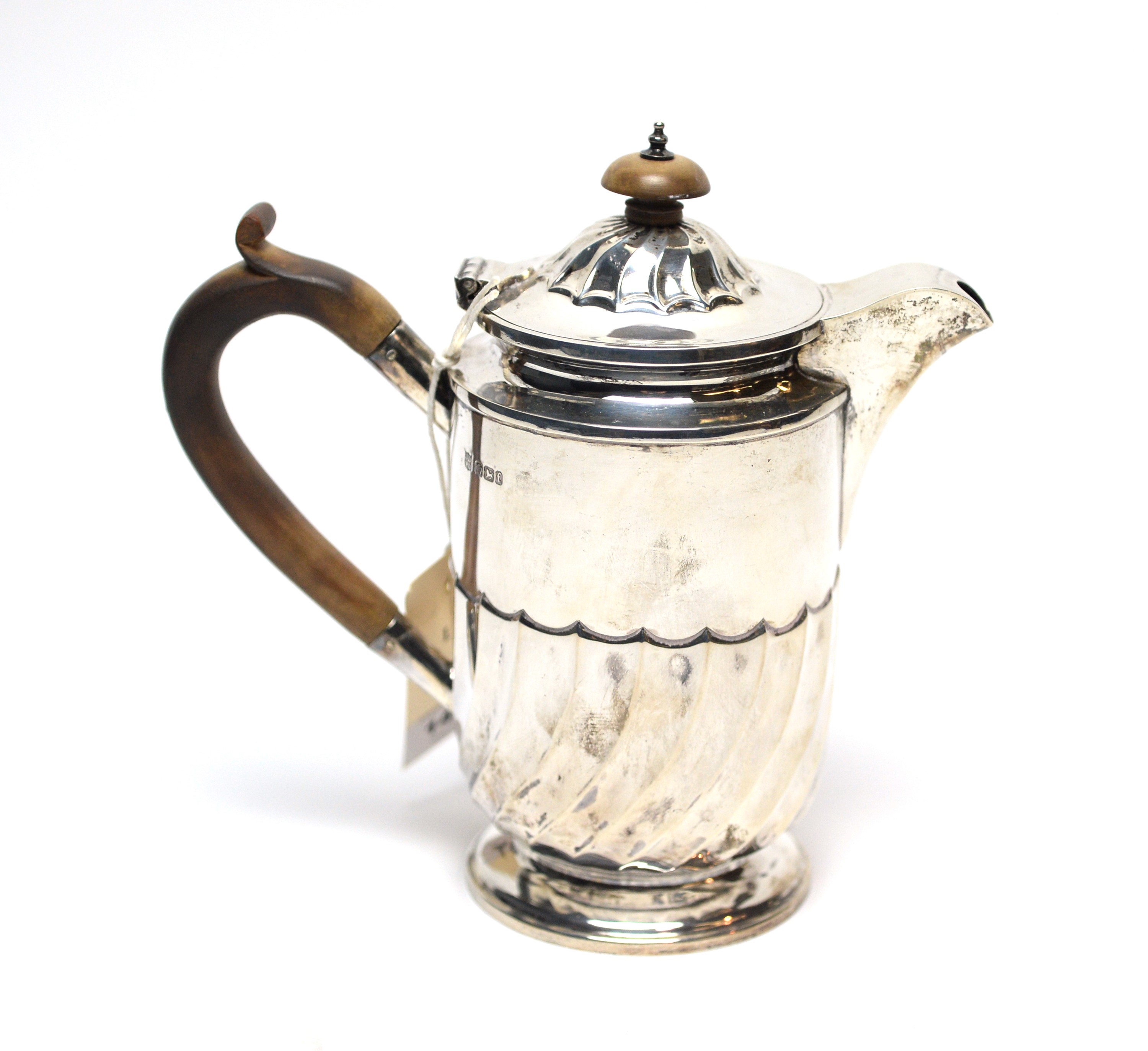 Lot 142 A Victorian silver coffee pot
