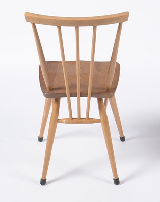 Lot 625 - Ercol: set of four elm and beech No. 391 all-purpose Windsor chairs.