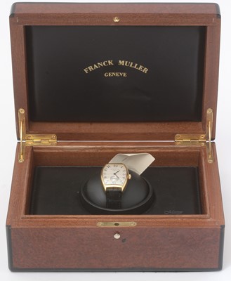 Lot 7 - Franck Muller Cintree Curvex: an 18ct yellow gold cased automatic wristwatch