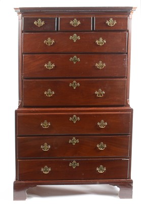 Lot 618 - George III mahogany chest-on-chest.