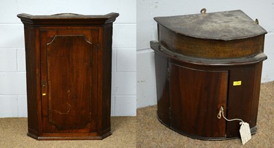 Lot 48 - 19th C and later hanging cabinet and a 19th C corner cabinet.