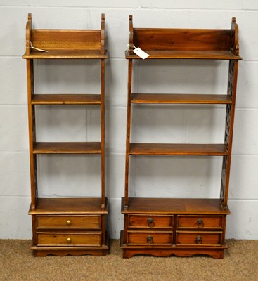 Lot 4 - Pair of 20th C waterfall bookcases.