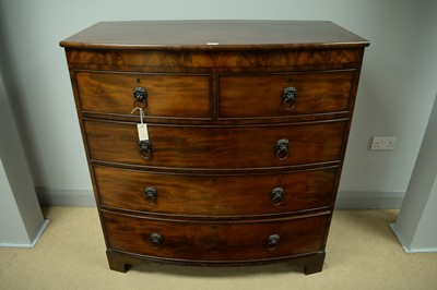 Lot 105 - Regency mahogany bowfront chest of drawers.