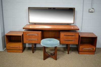 Lot 45 - A dressing table with stool and two bedside cabinets
