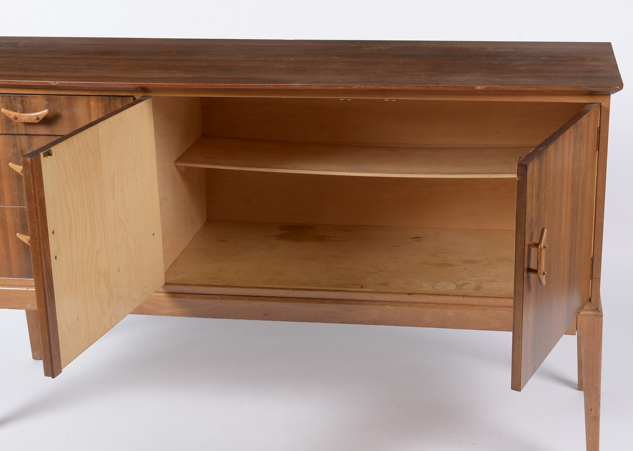 Lot 629 1950's walnut sideboard; and matching dining