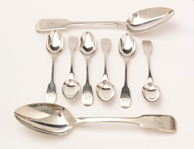 Lot 20 - Georgian silver table and teaspoons.